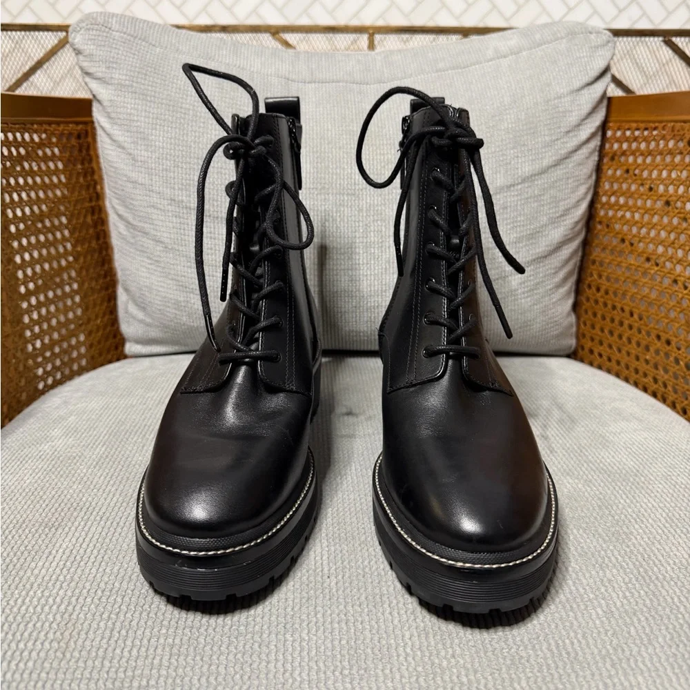 Tory Burch Miller Zip Lug-Sole Combat Booties